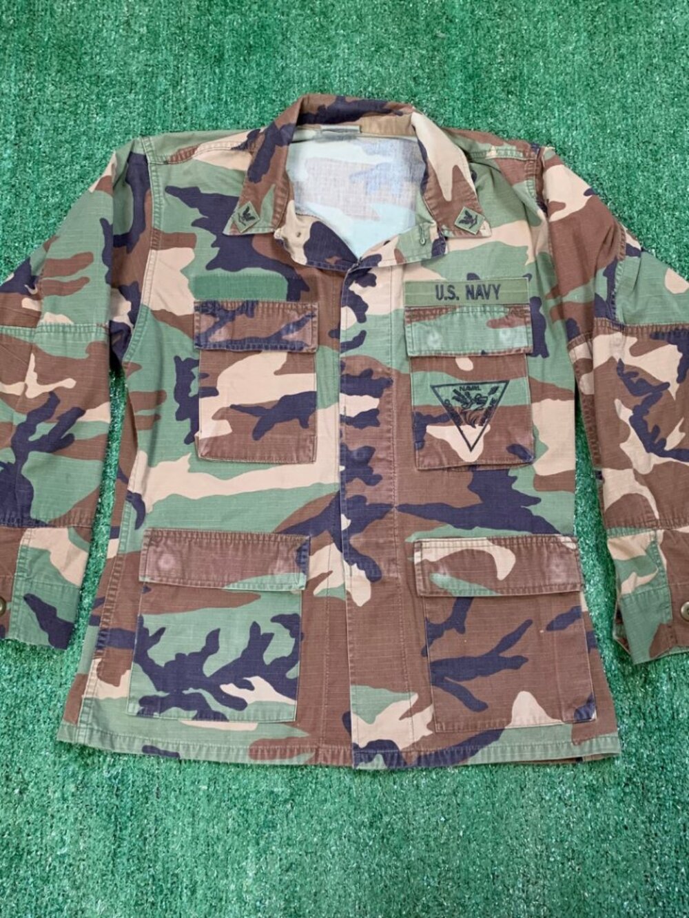 US Navy Woodland Camo BDU Coat Small Short